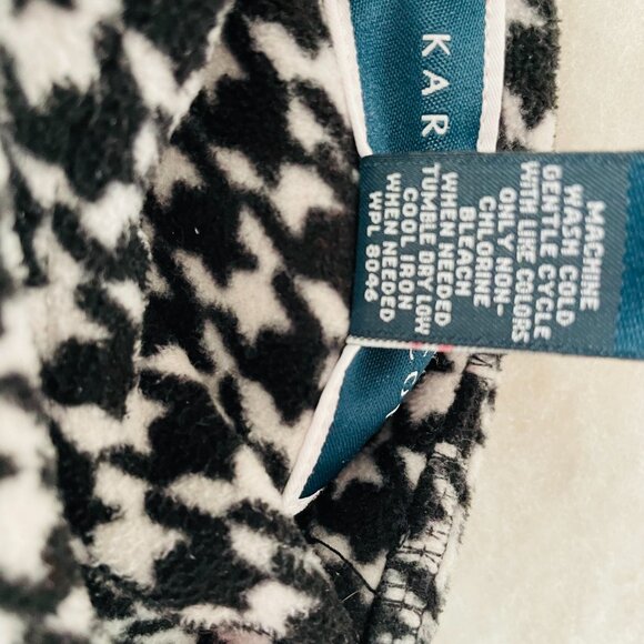 Karen Scott Womens Black White Reversible Houndstooth Classic Full Zip Vest Sz L - Picture 5 of 9